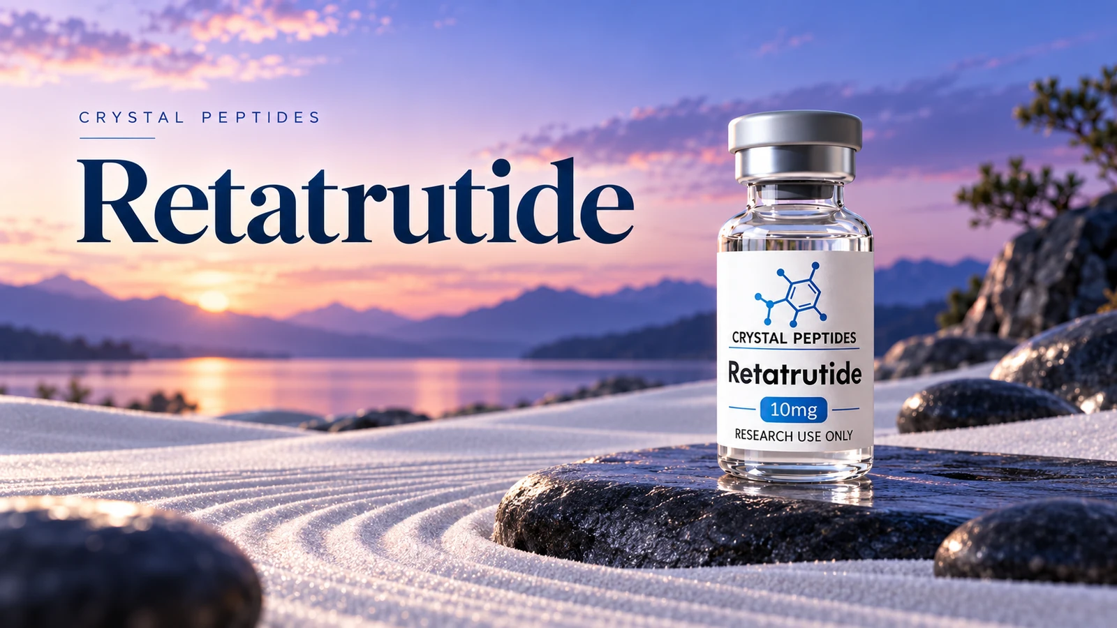 Redakcyjna ilustracja produktu: Retatrutide — Crystal Peptides.